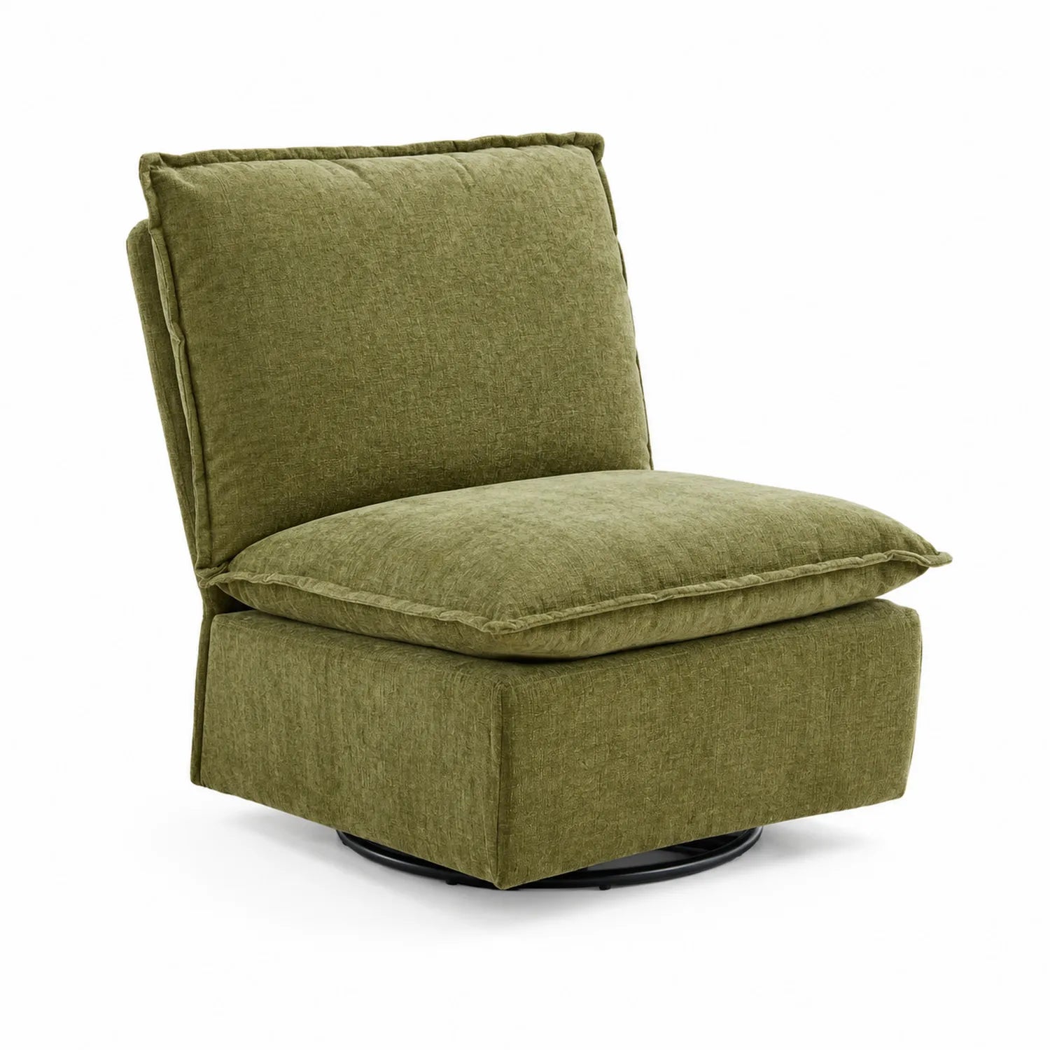 Fauteuil pivotant en tissu polyester vert