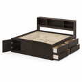 Lit double en bois avec rangements Brun Foncé 200x160 cm
