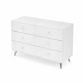 Commode 6 tiroirs en bois et métal Blanc