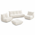 Ensemble de canapé en tissu chenille beige sans accoudoirs