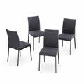 Ensemble de 4 chaises en métal et polyester Gris foncé