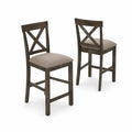 Lot de 2 chaises en bois avec assise en polyester beige