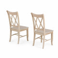 Lot de 2 chaises en bois massif avec dossier croisé