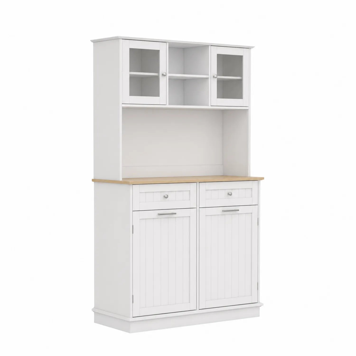 Buffet de cuisine en panneaux de particules MDF avec portes vitrées 180x80x40 cm