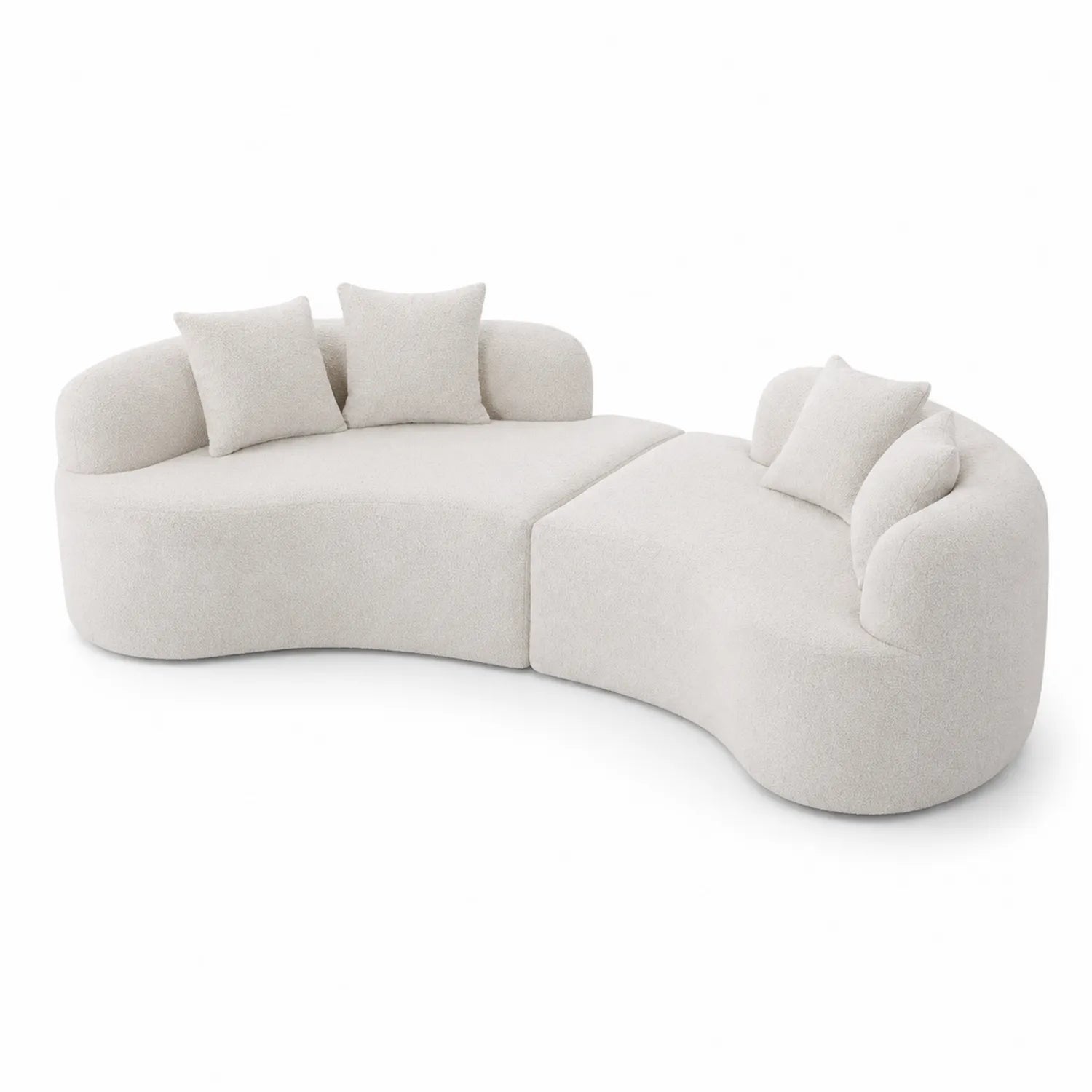 Canapé d'angle modulable en tissu bouclé 250 cm