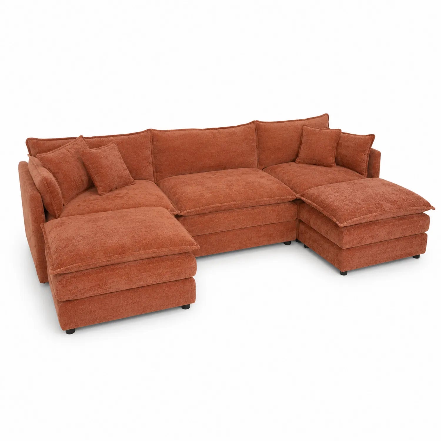 Canapé d'angle modulable en tissu Marron