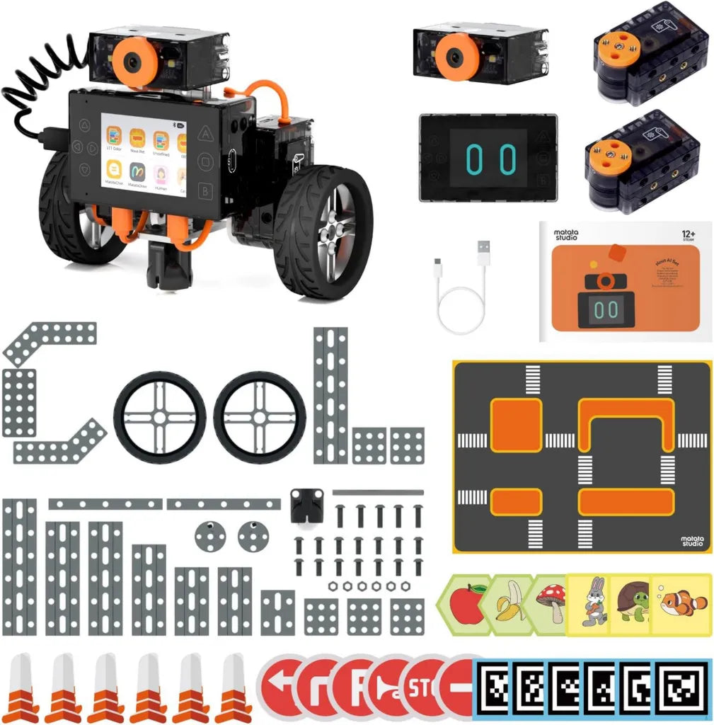 Robot Programmable Éducatif pour Enfants 12+ Ans avec IA et Caméra - Compatible Scratch et Python - Jouet STEM pour la Rentrée Scolaire