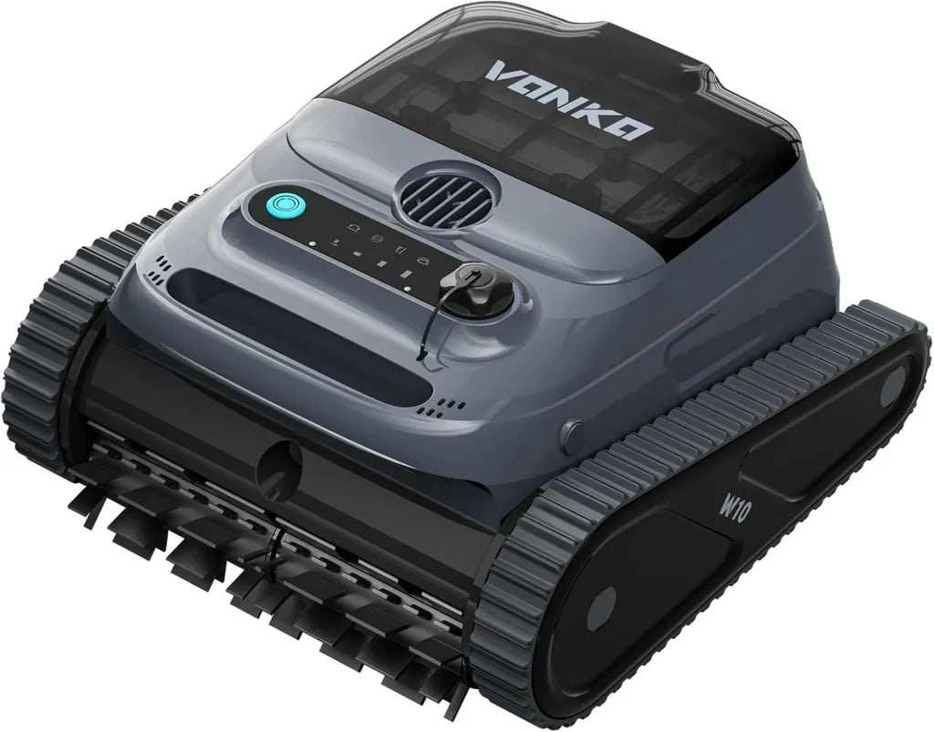 Aspirateur Piscine sans Fil VONKO W10 P10 - Nettoyage Intelligent avec Navigation IA, 180 min d'Autonomie, Adapté pour Piscines 200 m², Bleu