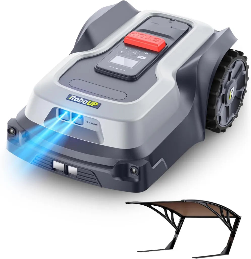 Robot tondeuse T1200Pro avec garage, bordures précises et planification intelligente pour 1500㎡