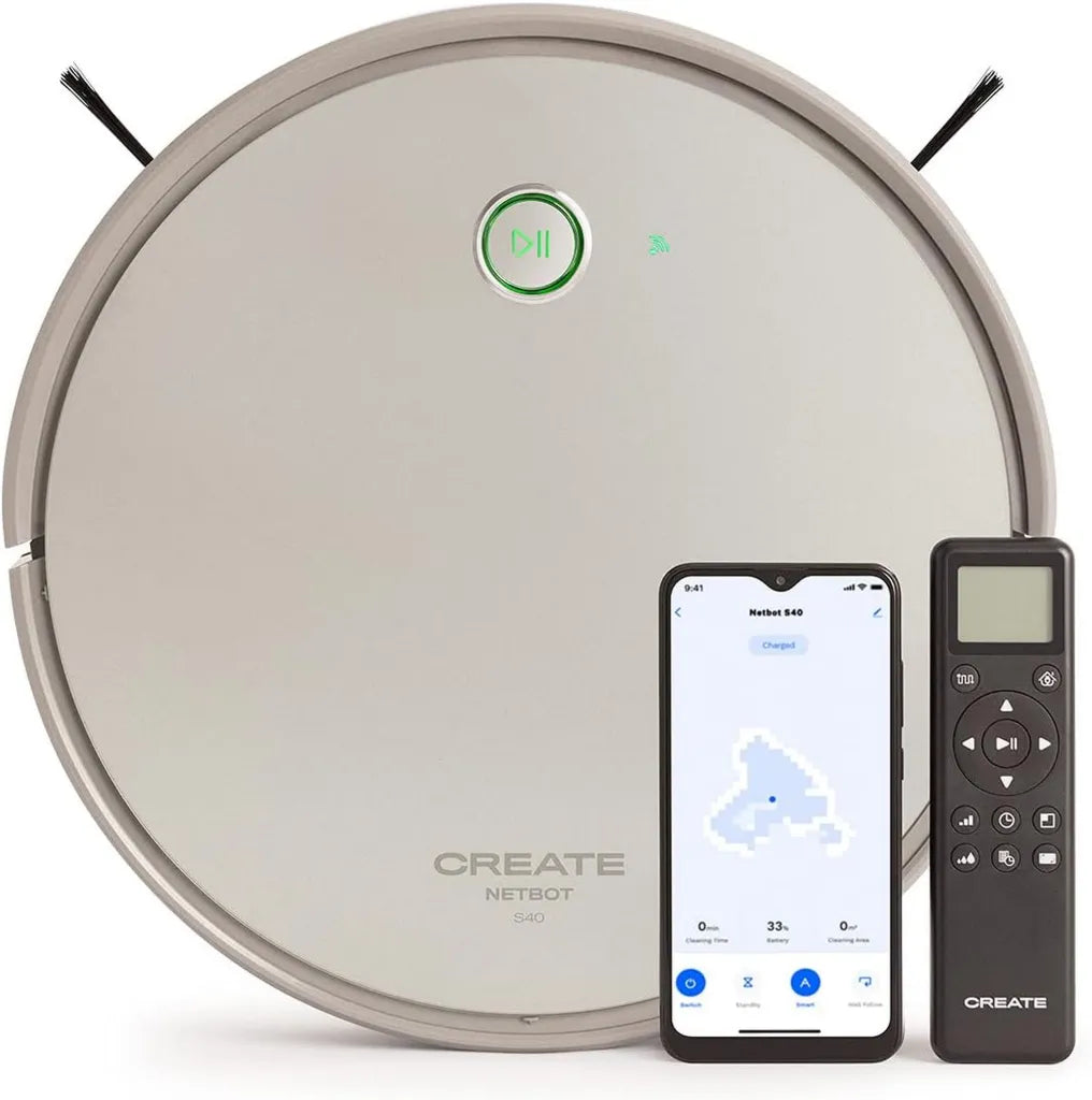 Aspirateur Robot Intelligent Netbot S40 - 4000Pa, Cartographie, WiFi, Alexa, Application, Autonomie 220 Min