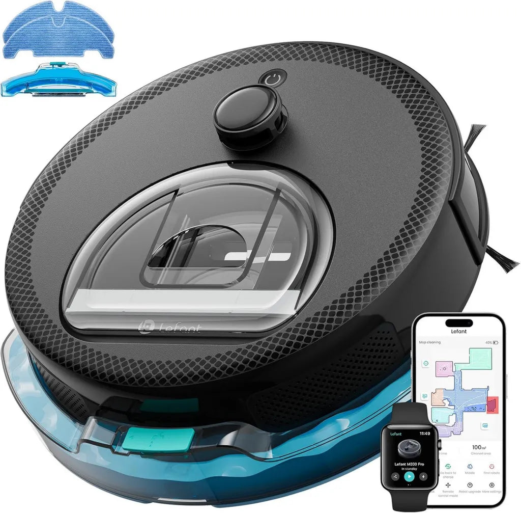 Aspirateur Robot Lefant M330 Pro 3-en-1, 5000Pa, Navigation dToF, Cartographie, Contrôle Alexa/APP