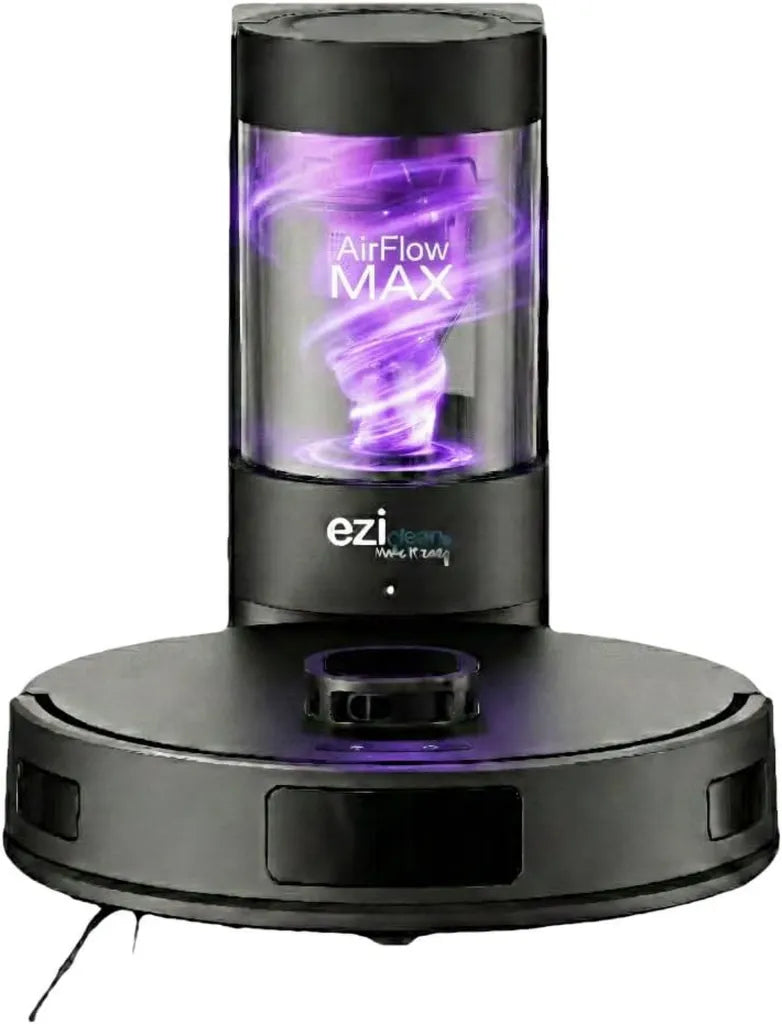 Robot aspirateur et laveur connecté LIDAR avec base de vidage - EZICLEAN Airflow Max