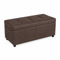 Banc coffre en cuir synthétique Marron
