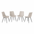 Ensemble de 4 chaises en similicuir beige avec pieds en métal