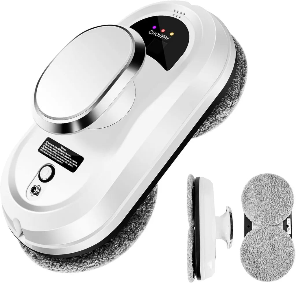 CHOVERY Robot Nettoyeur de Vitres avec Télécommande, Aspiration Puissante de 5600Pa, Navigation Intelligente, Adapté à Toutes les Surfaces