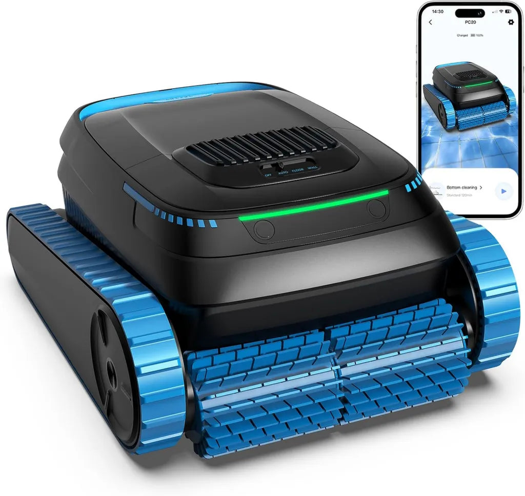 Robot de Nettoyage de Piscine BOTLIFE PC20 sans Fil, Aspirateur Intelligent avec Navigation et Application, Débit de 18927 LPH pour Sol, Parois et Ligne d'Eau, Convient aux Piscines Jusqu'à 170 m²
