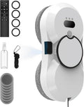Robot nettoyeur de vitres intelligent 5600 Pa avec pulvérisation d'eau et télécommande - 3 modes, blanc