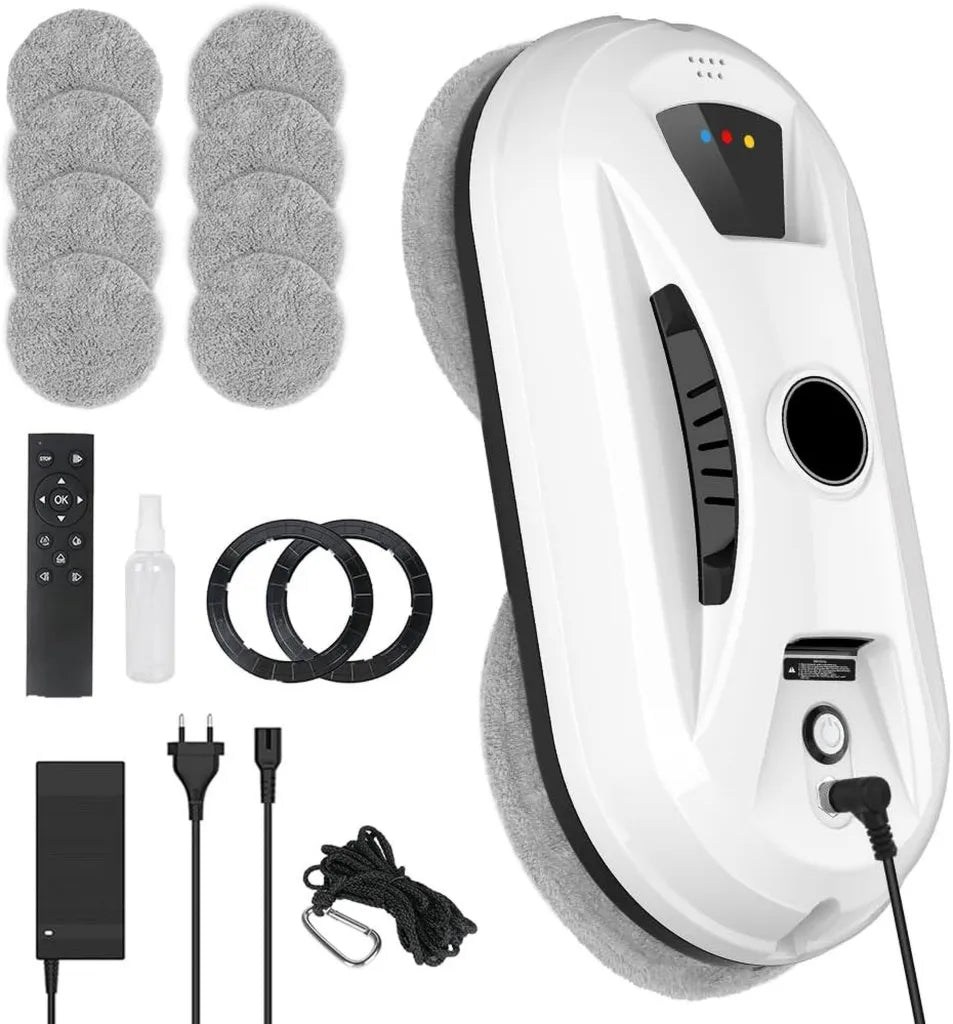 Nettoyeur de Vitres Automatique, Aspiration Puissante 5600 Pa, Technologie Anti-Chute, pour Fenêtres Intérieures et Extérieures