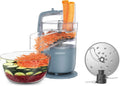 Kenwood MultiPro Compact Robot Culinaire Multifonction, Lames Inox, Disques de Tranchage et Râpage, Fonction Pulse, Storm Blue