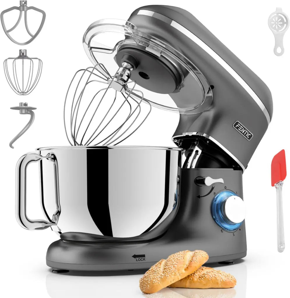 Robot de Cuisine 2000W en Acier Inoxydable 6,2L avec Accessoires Complets, Anthracite