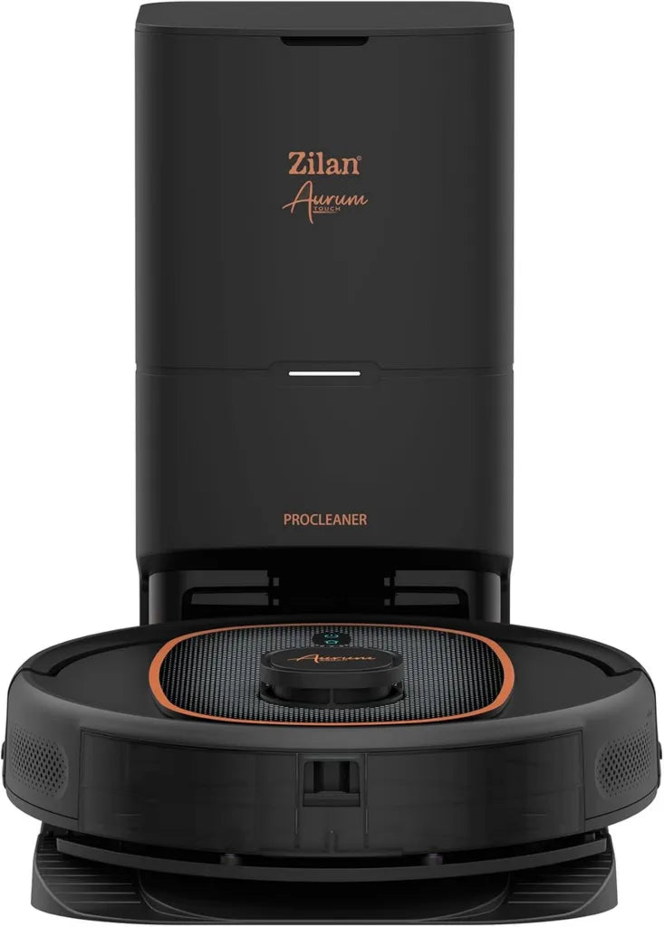 Aspirateur Robot Intelligent 2000 Pa avec Navigation Laser, Wi-Fi et Station de Vidange Automatique, Noir et Or