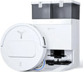 ECOVACS T50 Omni Gen2 Robot Aspirateur avec Station d'Accueil, Puissance 21000Pa, Brosse Latérale Rétractable, Technologie ZeroTangle 2.0, Navigation AIVI 3D 2.0, Lavage à l'Eau Chaude 75°C, Format Compact 81mm, Blanc