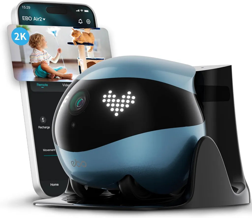 Robot de Surveillance Enabot EBO Air 2K avec Vision Nocturne et Audio Bidirectionnel