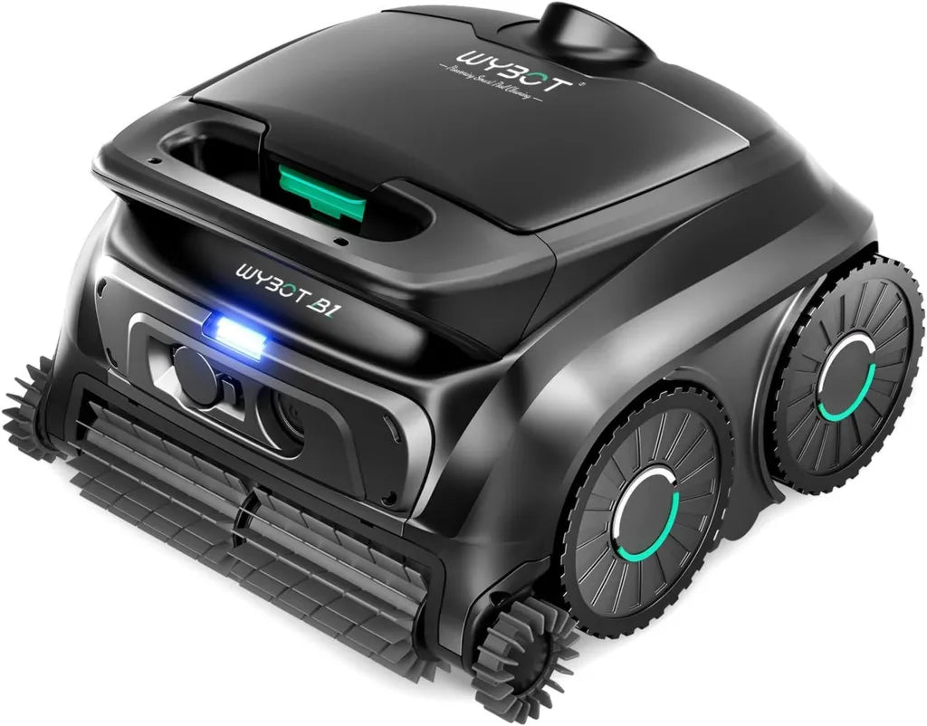 Robot de Piscine Sans Fil WYBOT B1, Compact et Intelligent, Contrôle par Appli, Nettoyage Mural et de Sol, Autonomie de 100 Minutes, Noir/Vert