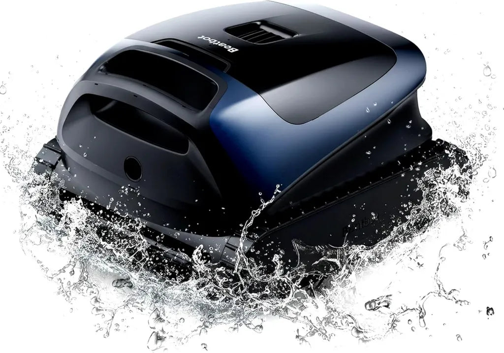 Nettoyeur de Piscine Automatique sans Fil 3-en-1, Filtration 5L Feuilles, Utilisation Facile, Idéal Grands Bassins, Connexion Intelligente, Bleu