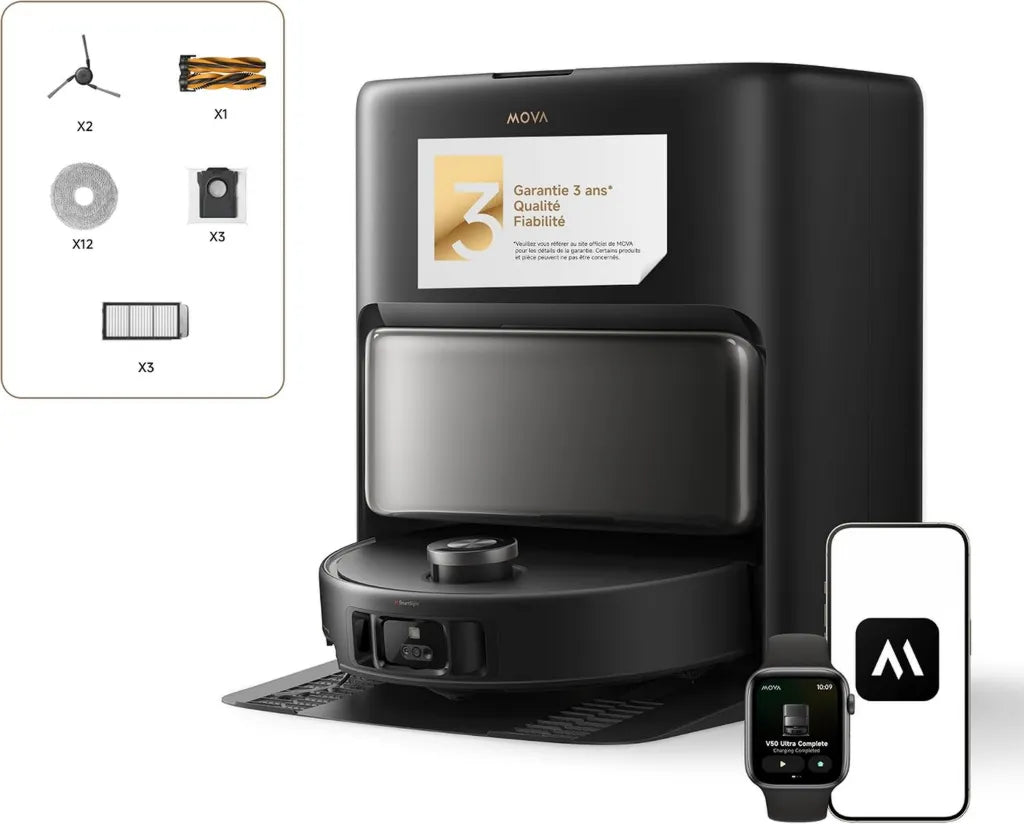 Aspirateur Robot Mova V50 Ultra Auto-Vidage 24000 Pa avec Lavage Thermique