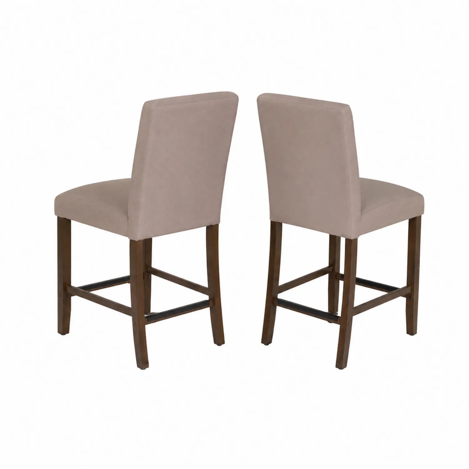 Paire de tabourets de bar en tissu beige