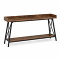 Console en Bois et Métal Noir et Marron Foncé