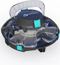 Robot Nettoyeur de Piscine Winny 200, Aspirateur sans Fil avec Batterie, 75 Min d'Autonomie pour Piscines Hors-Sol, Double Filtration, Arrêt Automatique, Noir/Marine