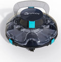 Robot Nettoyeur de Piscine WINNY 200P, Aspirateur sans Fil avec Batterie 80 min, Double Filtration, Arrêt Automatique, Pour Piscines Hors-Sol 60m² (Noir-Bleu)