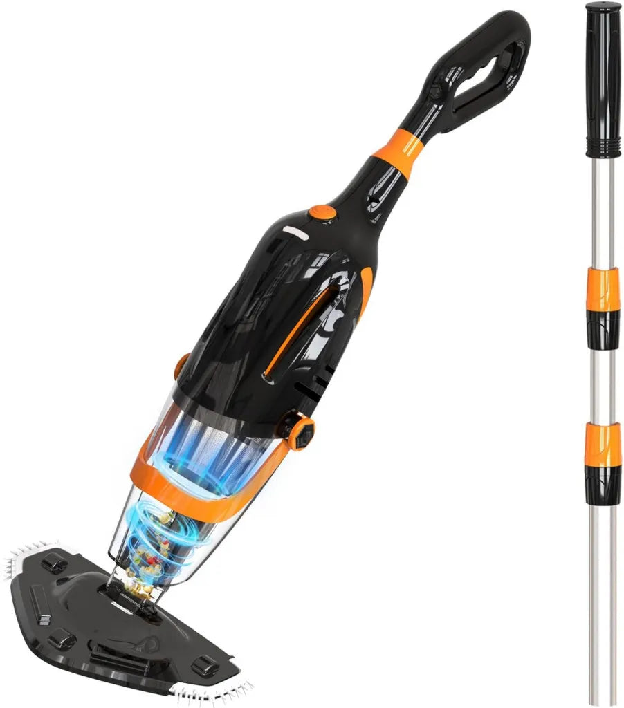 Aspirateur de Piscine Rechargeable Sans Fil, 60 Min d'Autonomie, Nettoyeur Électrique pour Piscine et Spa