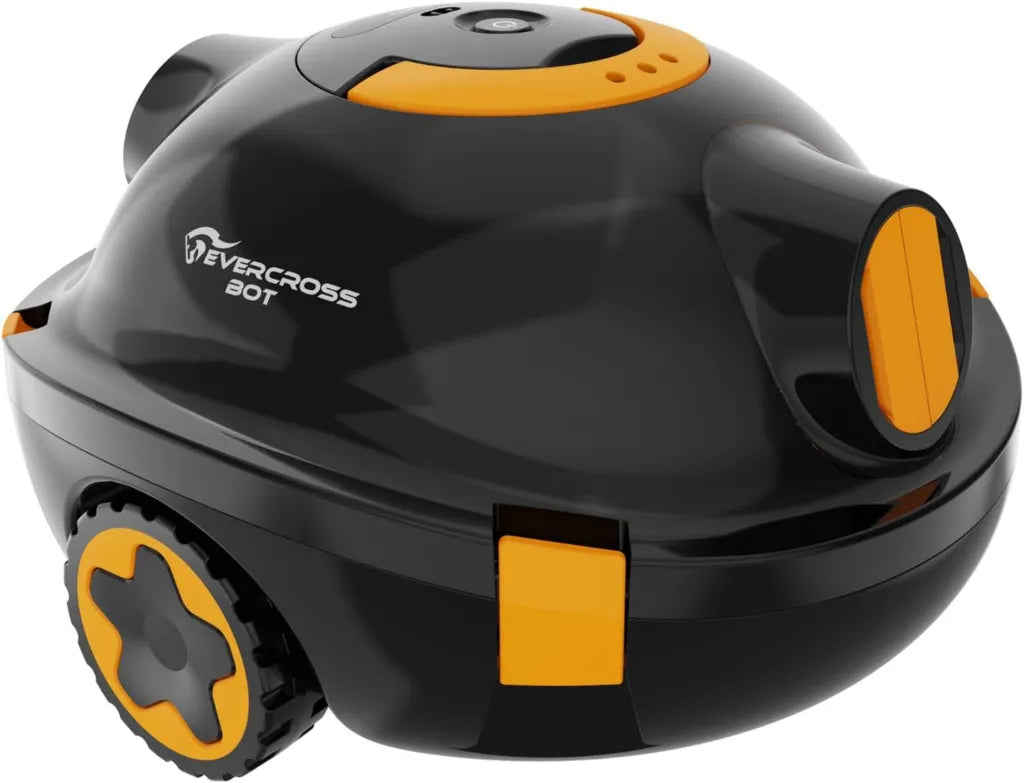 Robot de Piscine Sans Fil EVERCROSS - Autonomie 100 min, Aspirateur Automatique pour Sol, Double Moteur 40W, Piscines jusqu'à 120㎡, Bac 3L, IPX8