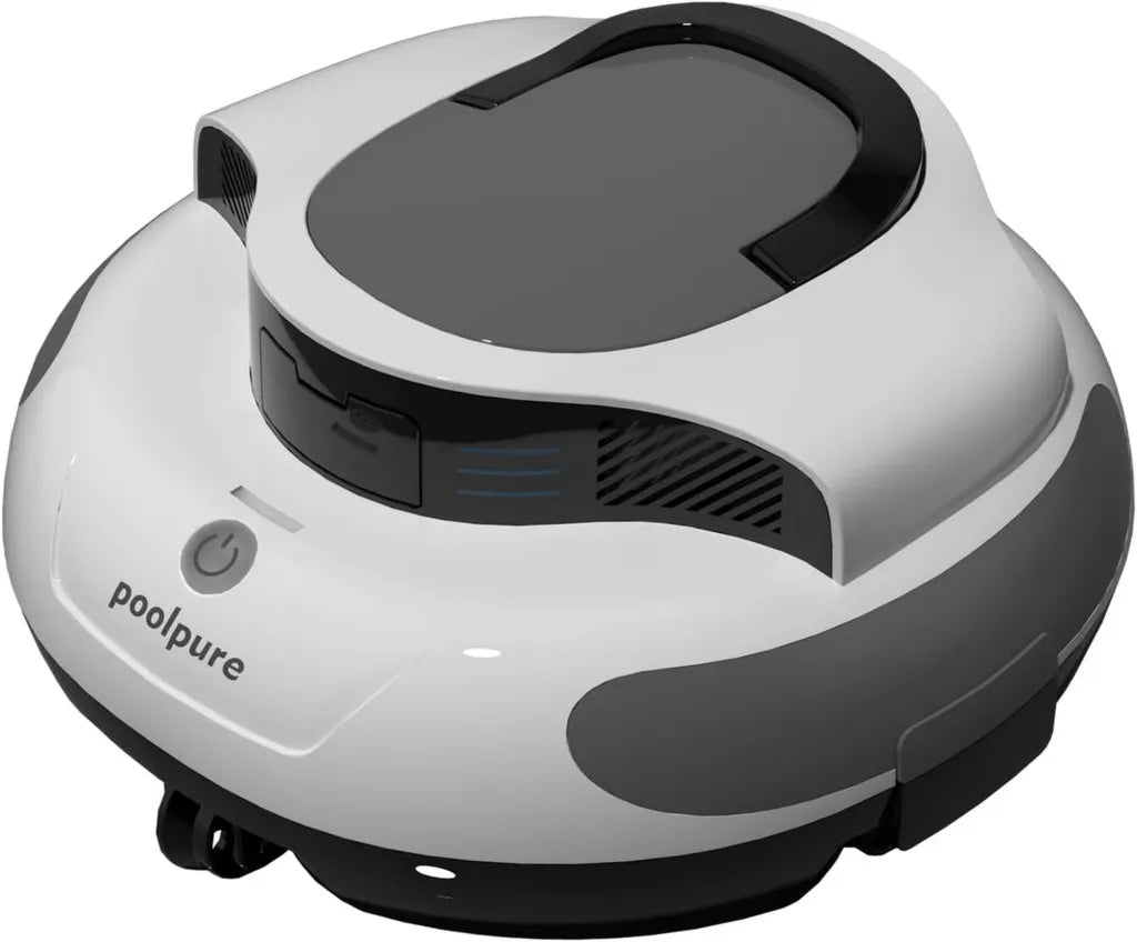 Robot de Nettoyage Piscine POOLPURE 5000mAh, Double Moteur et Capteur Hall, Écran LED, Stationnement Automatique, Étanchéité IPX8