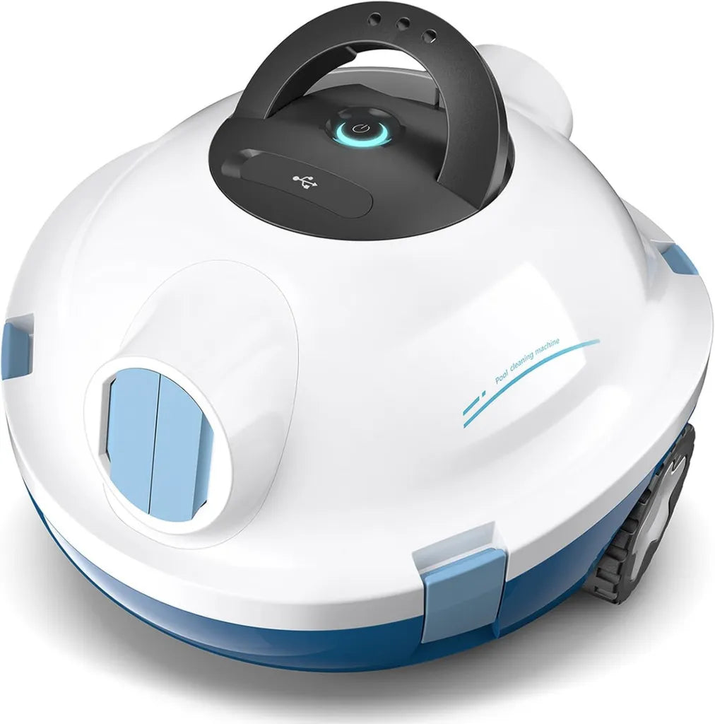 Nettoyeur de Piscine Automatique sans Fil Y10, Aspiration Puissante, 120 min d'Autonomie, Pour Piscines Enterrées et Fond Plat jusqu'à 100 m² - Blanc