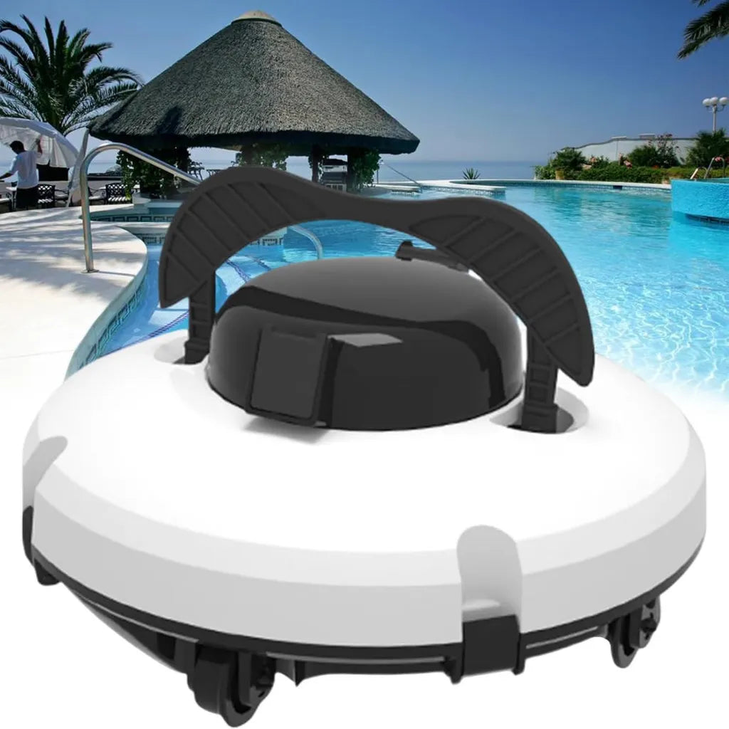 Robot Aspirateur de Piscine Réutilisable, Autonomie 2 Heures, Aspiration Puissante, Filtration 180µm