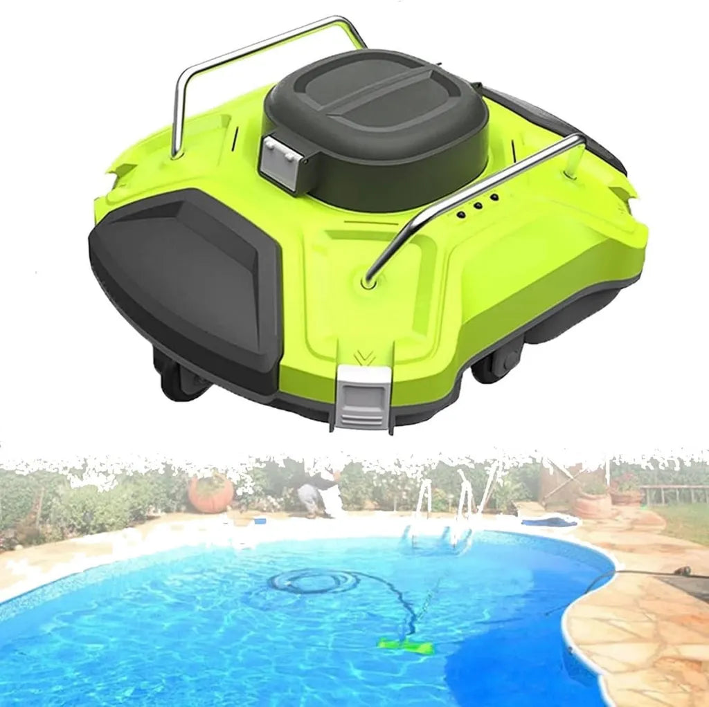 Robot Aspirateur de Piscine Intelligent avec 120 Minutes d'Autonomie, Batterie Rechargeable pour Piscines Hors Sol