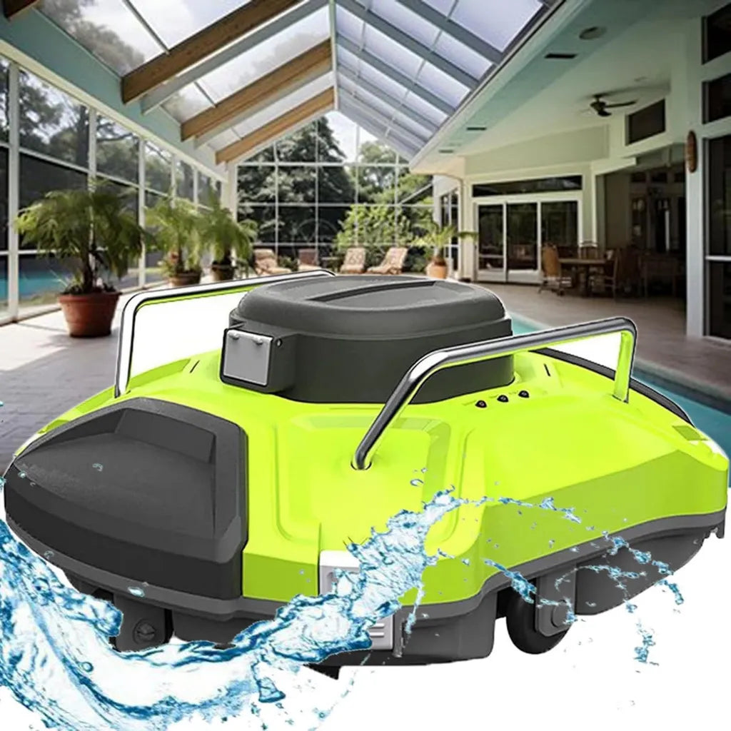 Aspirateur de Piscine Automatique sans Fil à Double Moteur Puissant pour Piscines Plates