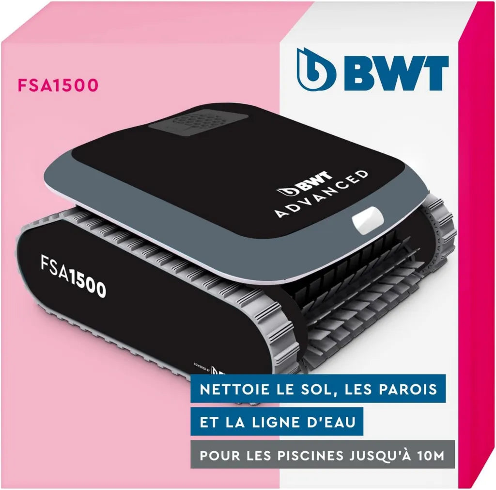 Robot piscine BWT FSA 1500, ultra-léger et compact, pour piscines jusqu'à 10 m, nettoyage efficace du fond et des parois