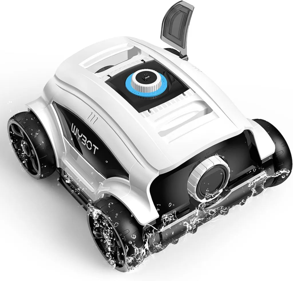 Robot de Nettoyage de Piscine WYBOT Osprey 300II, Aspirateur Sans Fil avec Batterie, Parking Automatique, Convient aux Piscines Hors Sol jusqu'à 100m², Buse Réglable, Autonomie 120 Min (Noir et Blanc)