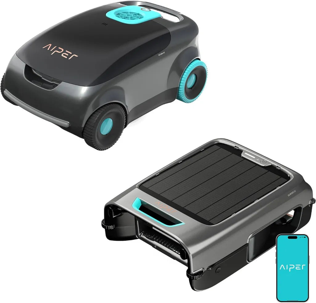 Ensemble Intelligent : Robot Piscine Sans Fil & Skimmer Solaire Automatique AIPER