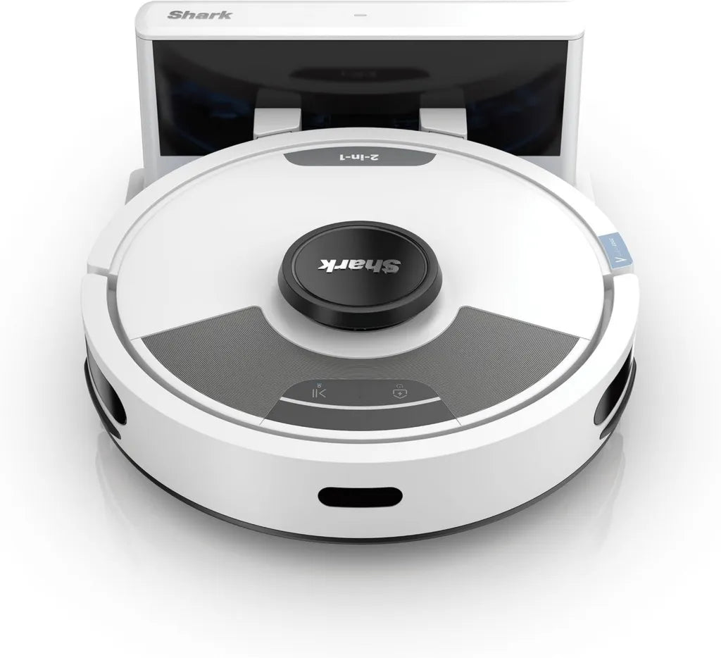 Aspirateur Robot Shark Matrix Plus 2-en-1 avec Laveur et Base Auto-Recharge - Nettoyage Efficace pour Tapis et Sols Durs - Technologie LiDAR 3D - Contrôle via App Wi-Fi - Accessoires Inclus, Blanc