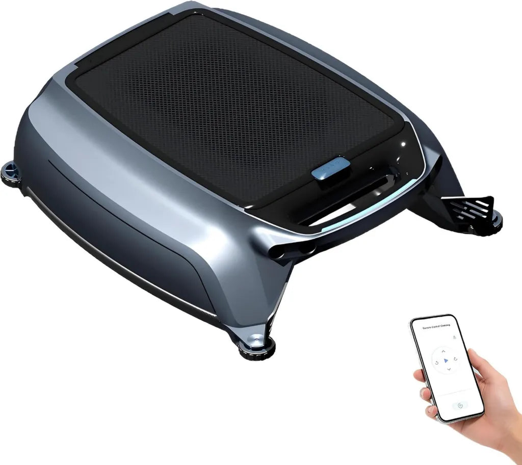 Robot Nettoyeur de Piscine Solaire avec Application, Fonctionnement Continu, Moteurs Durables, Anti-Obstacle, Panier 6L