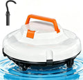 Robot de Nettoyage de Piscine sans Fil avec Double Moteurs, Autonomie de 120 min, Station d'Accueil Automatique, pour Grandes Piscines jusqu'à 1 100 m² (Blanc)