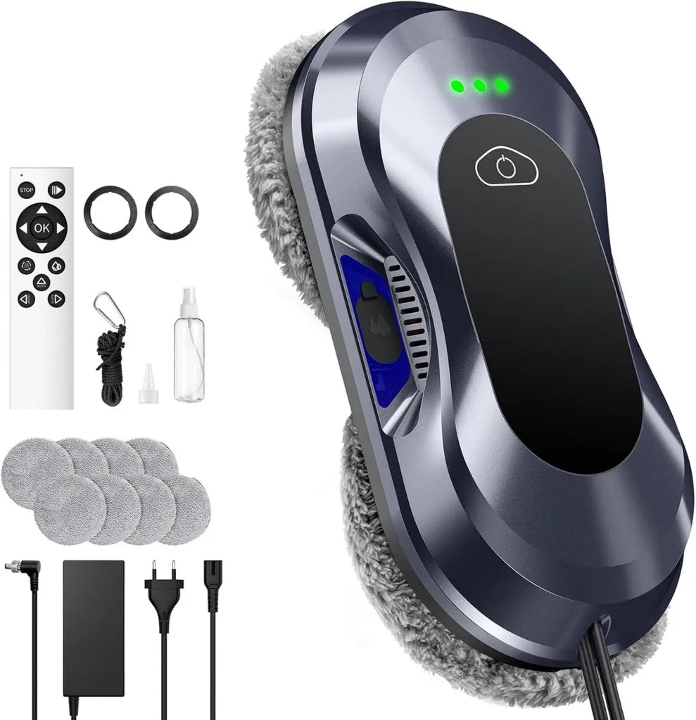 Robot Nettoyeur de Vitres W22D, Aspiration 6000 Pa, Double Buse, 3 Modes Intelligents, Planification de Trajet pour Toutes Surfaces Vitrées
