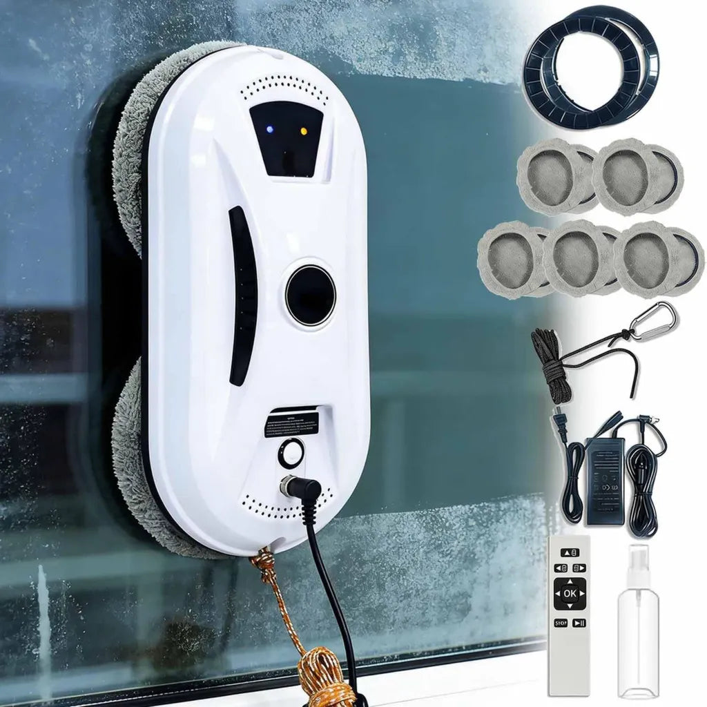 Robot Nettoyeur de Vitres Osmo, Aspirateur Automatique avec Positionnement Précis et Puissante Aspiration, Détection des Bords & Sécurité Anti-chute pour Grandes Fenêtres