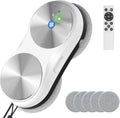 Robot lave-vitre électrique avec télécommande, sécurité et réservoir 80 ml, aspiration puissante 5600 Pa, 3 modes pour fenêtres intérieures/extérieures